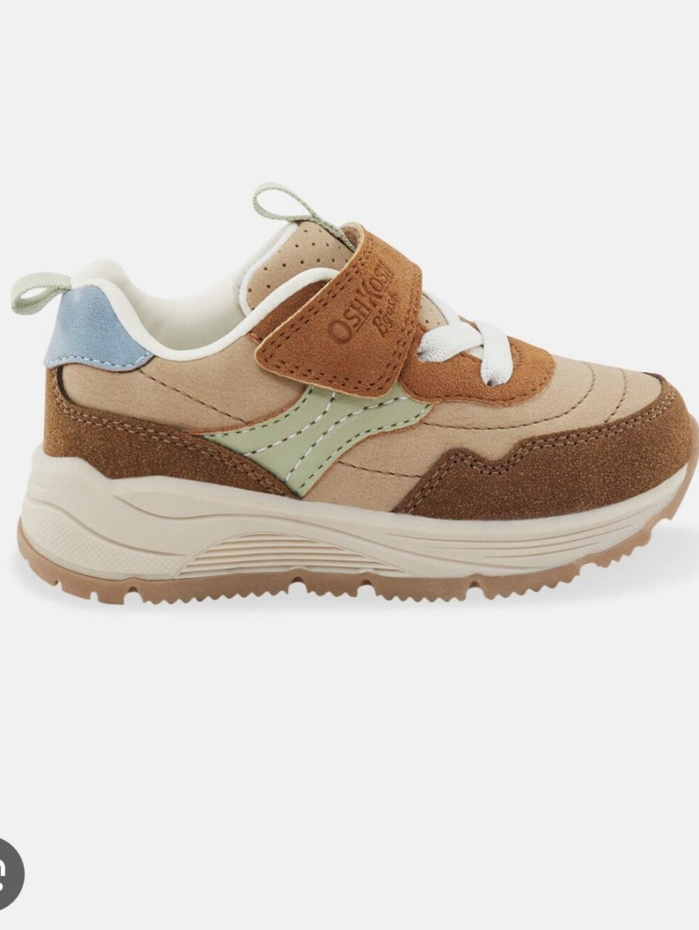 OshKosh B'gosh Beige, Brown & Mint Green Toddler Sneakers 5